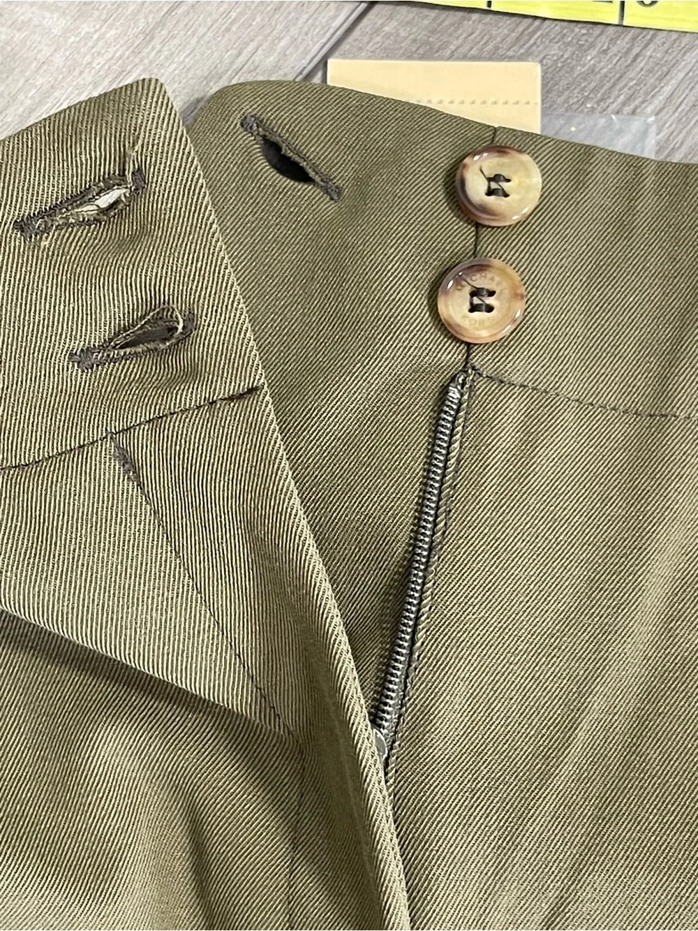 Michael Kors Olive Green Pleated Trousers. 10
